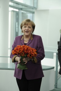 Angela Merkel und ihre Tulpen